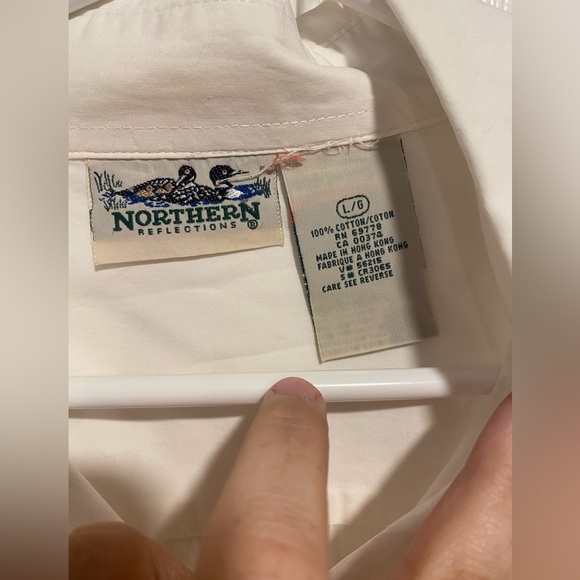 Vintage Northern Reflections Embroidered Cat Button-Down Shirt L - Picture 4 of 7